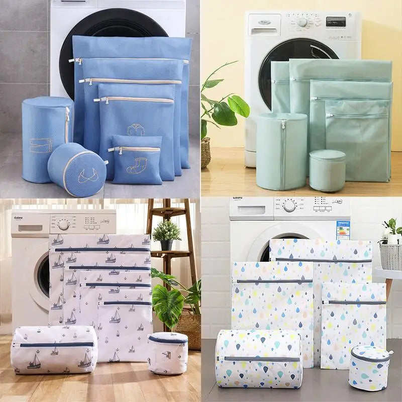 Travel Foldable Mesh Laundry Bag Set - Underwear and Bra Wash Bags for Organized Laundry