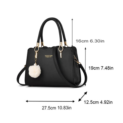 New Fashion Middle-Aged Mom Shoulder Crossbody Bag – Large Capacity Women's Handbag with Pendant