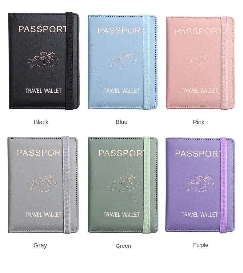 Women/Men RFID Vintage Business Passport Cover Holder with Card Slots and RFID Blocker