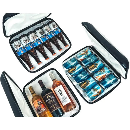 Small Portable Travel Cooler Bag - Insulated Bottle Holder for Beach, Golf, and More