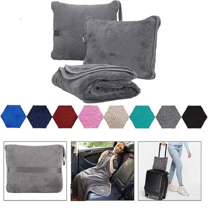 Airplane Blanket with Soft Bag Pillowcase - Travel Essentials for Flight