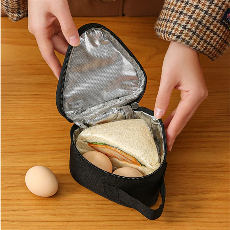 Mini Triangular Insulation Bag | Aluminum Foil Thermal Cooler Lunch Tote