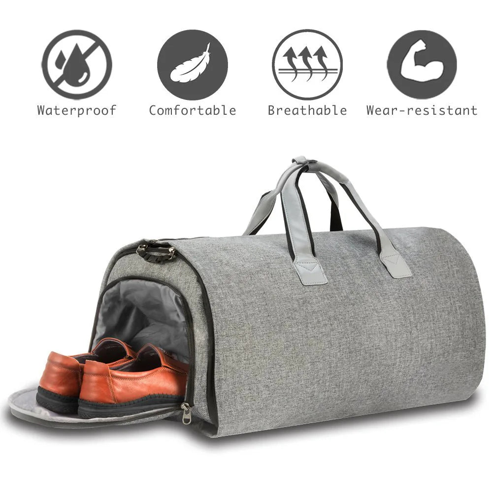 Men’s Large Capacity Folding Suit Travel Bag – Multifunctional with Shoe Compartment