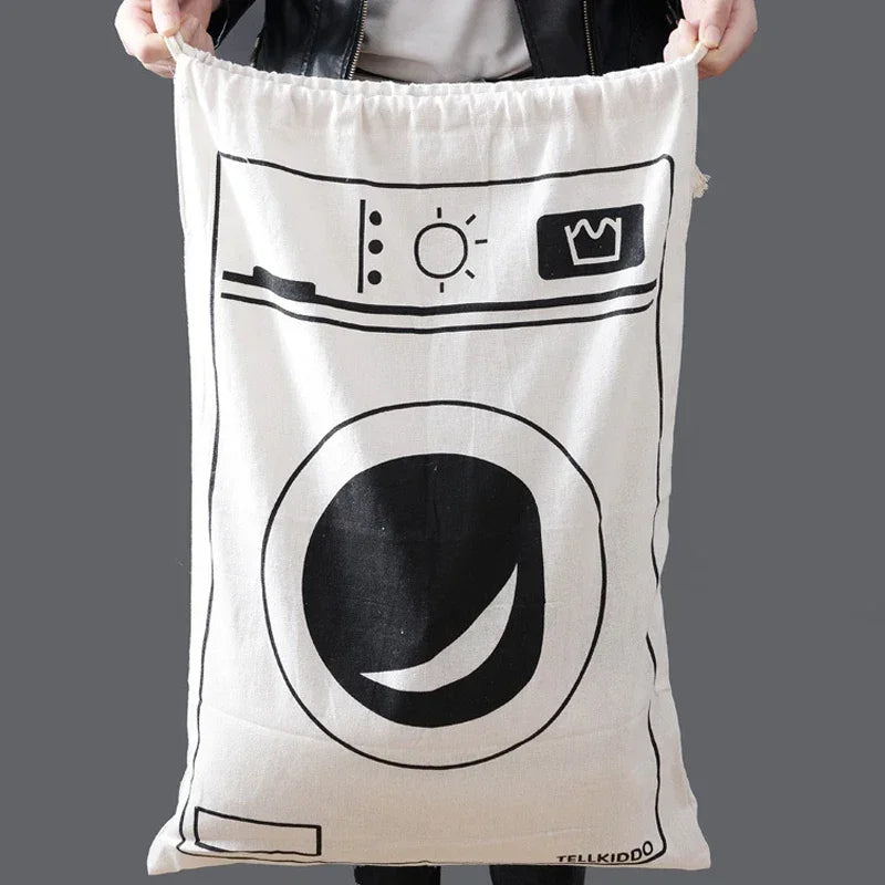 Large Cotton and Linen Laundry Bag – Clothes & Toys Storage