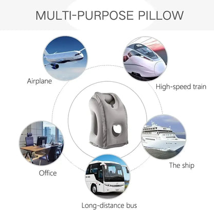 Inflatable Travel Sleeping Bag and Cushion Neck Pillow – Perfect for Airplane, Train, or Bus Trips