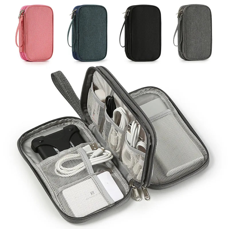 Portable Waterproof Travel Cable Organizer Pouch - Electronic Accessories Carry Case