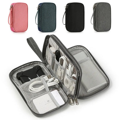 Portable Waterproof Travel Cable Organizer Pouch - Electronic Accessories Carry Case