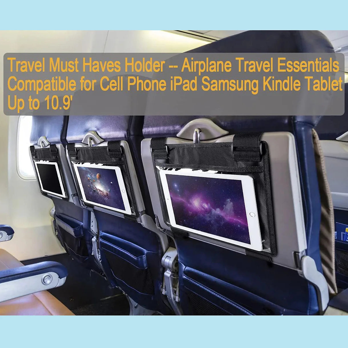 Black Portable Tablet Holder – Detachable and Lightweight Travel Accessory