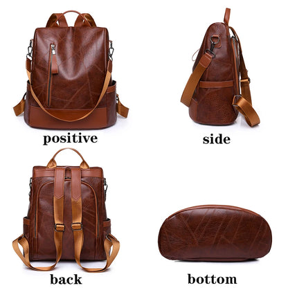 2023 New Hot Women’s Designer High-Quality Soft Leather Backpack – Simple Fashion, Large Capacity, Antitheft Shoulder Bag