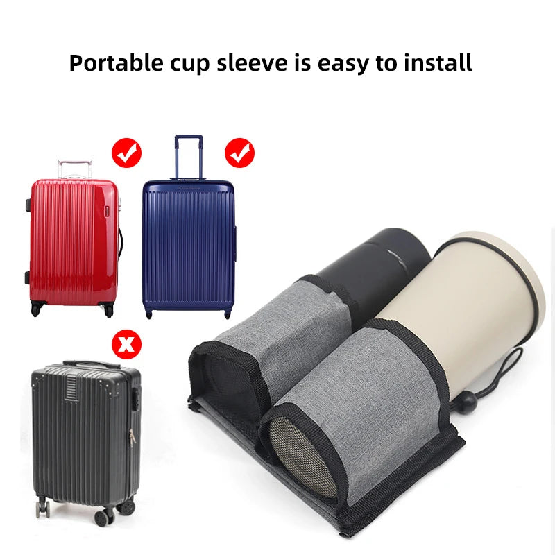 Luggage Travel Cup Holder - Fits All Suitcase Handles