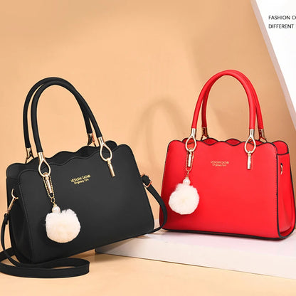 New Fashion Middle-Aged Mom Shoulder Crossbody Bag – Large Capacity Women's Handbag with Pendant