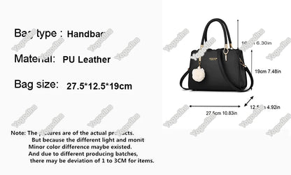 New Fashion Middle-Aged Mom Shoulder Crossbody Bag – Large Capacity Women's Handbag with Pendant