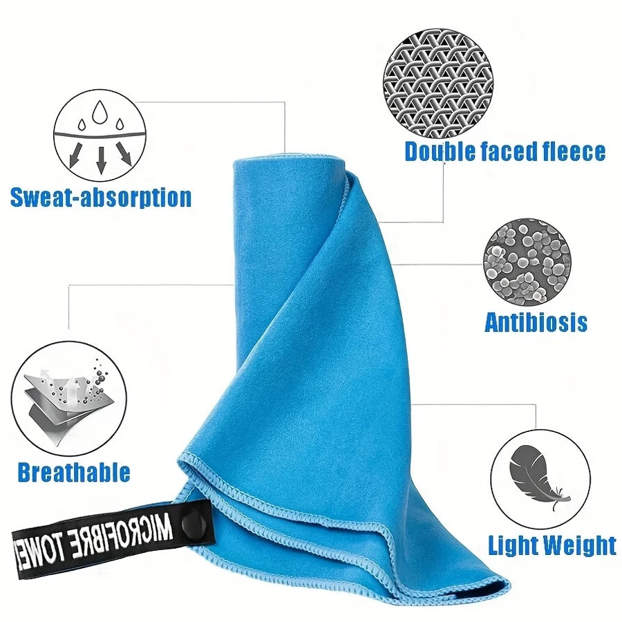 1-Pc Microfiber Travel Towel - Quick-Dry, Super Absorbent, Compact Towel