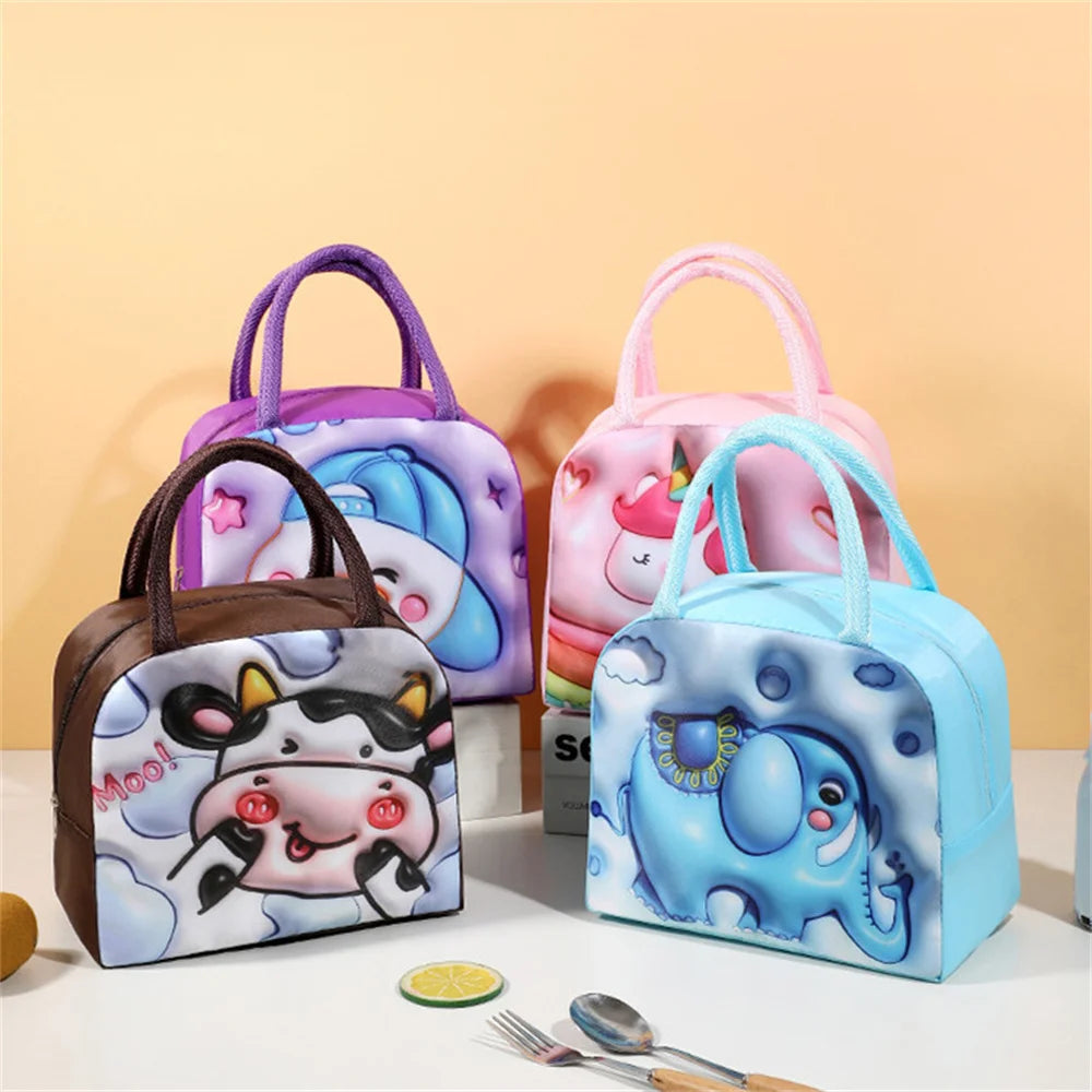 Cartoon Bento Bag – 3D Three-Dimensional Pattern Lunch Box