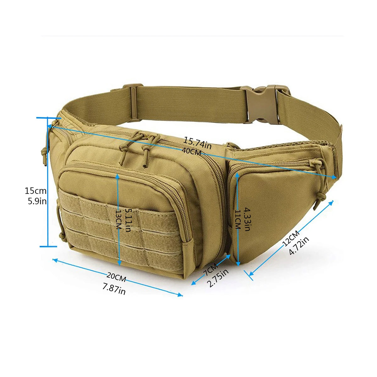 Tactical Men's Waist Fanny Pack - High-Quality Nylon Hip Bum Bag