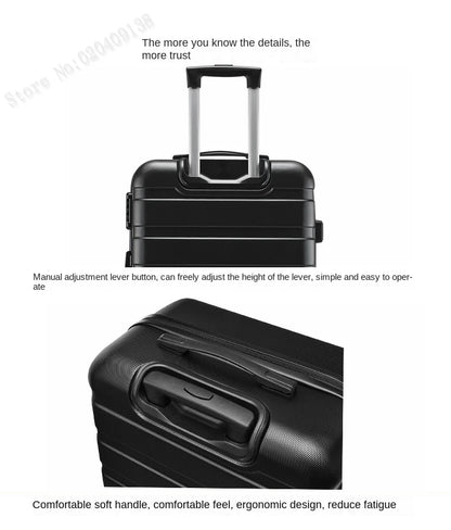 Horizontal Pattern Luggage 3-Piece Set – 20/24/28 Inch ABS Suitcases with Wheels and Password Lock