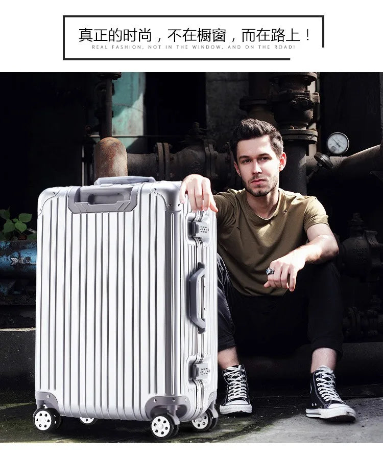 Thickened Aluminium Frame & PC Suitcase with Universal Wheels