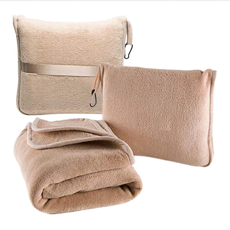 Airplane Blanket with Soft Bag Pillowcase - Travel Essentials for Flight