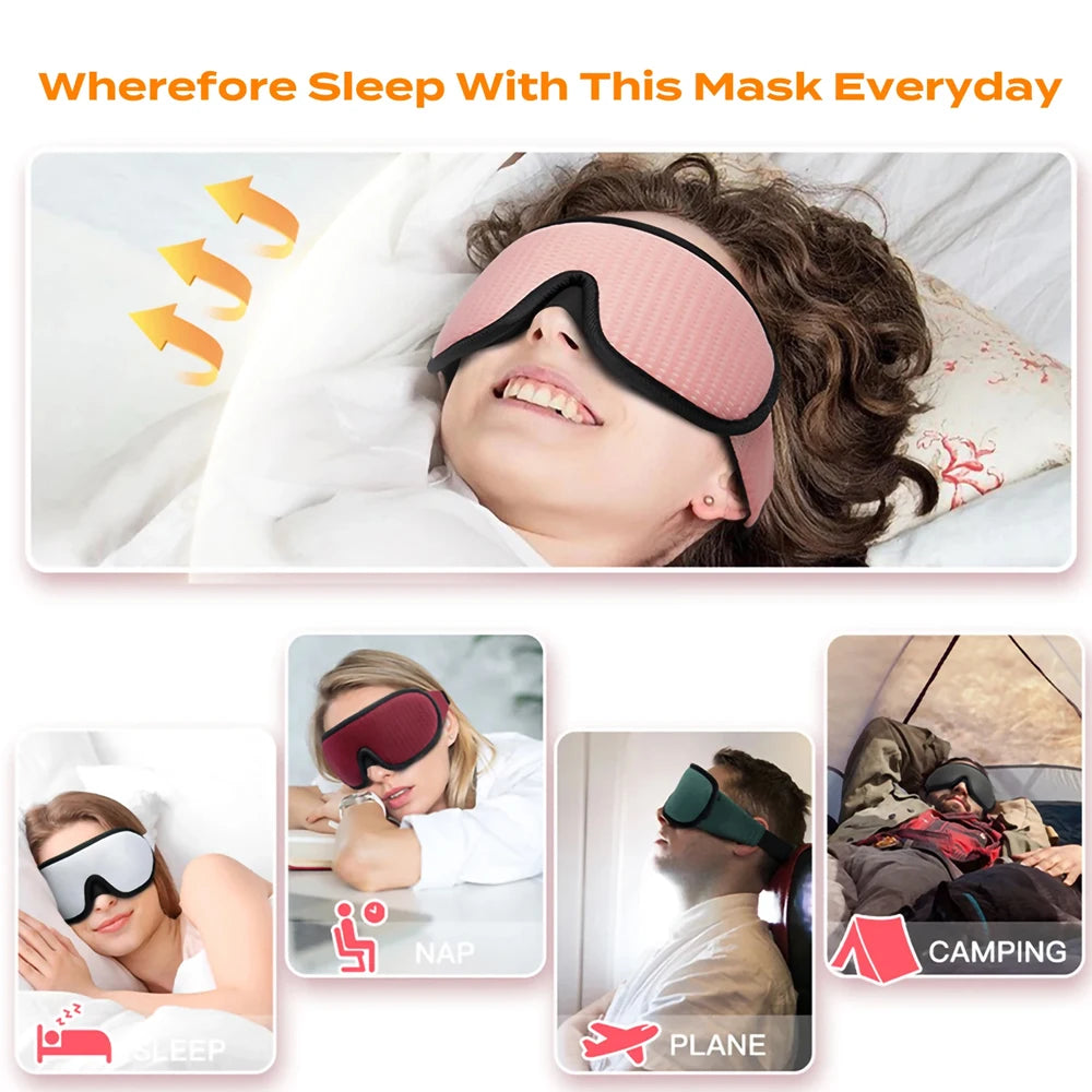 3D Sleeping Mask - 100% Blockout Light Sleep Mask for Ultimate Comfort