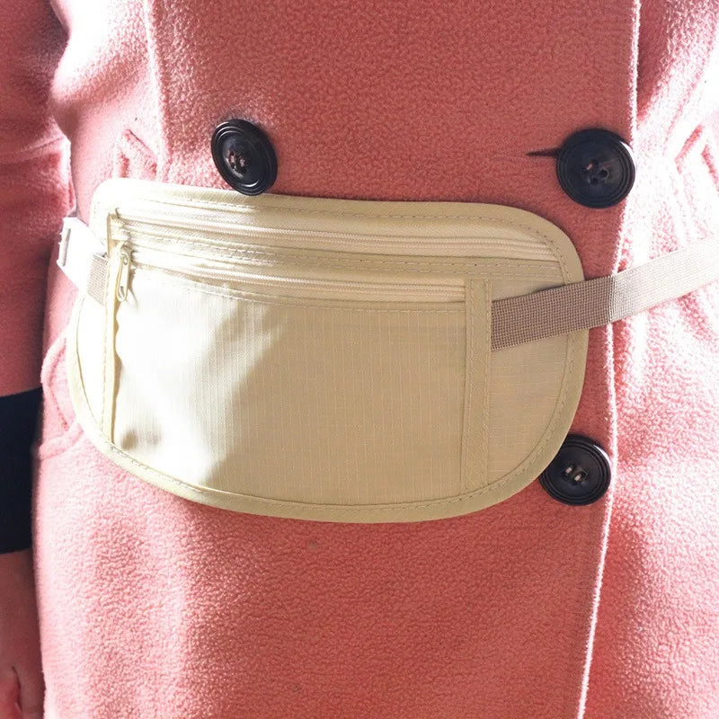 Invisible Travel Waist Pack Pouch for Passport and Money