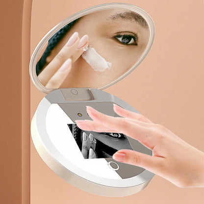 UV Mirror Sunscreen Testing Camera with Light – 2X Magnification Travel Makeup Mirror