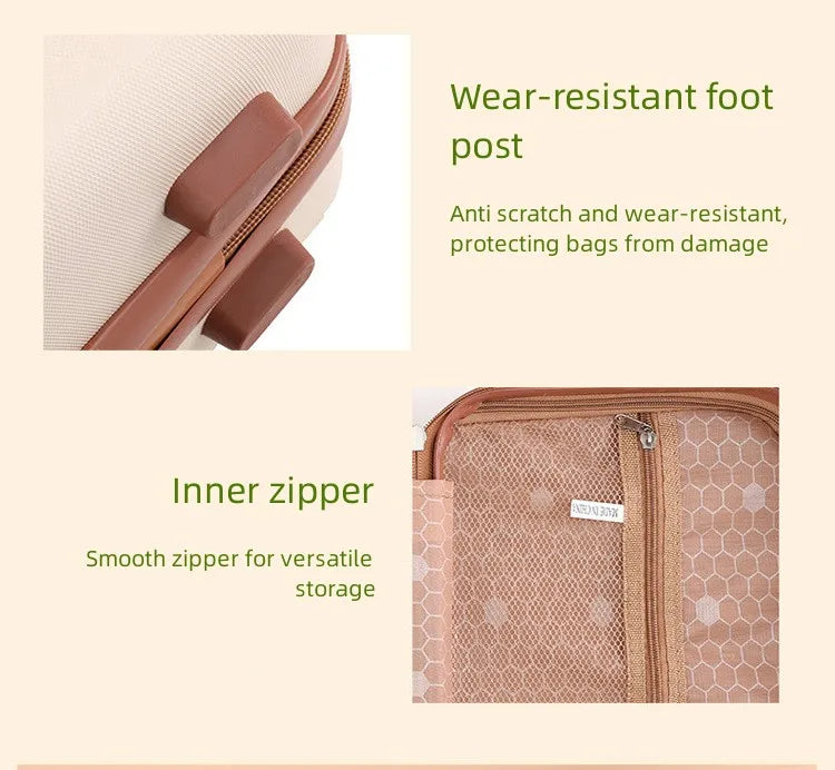 Portable Travel Hand Luggage Cosmetic Case with Password Lock Makeup Storage Bag