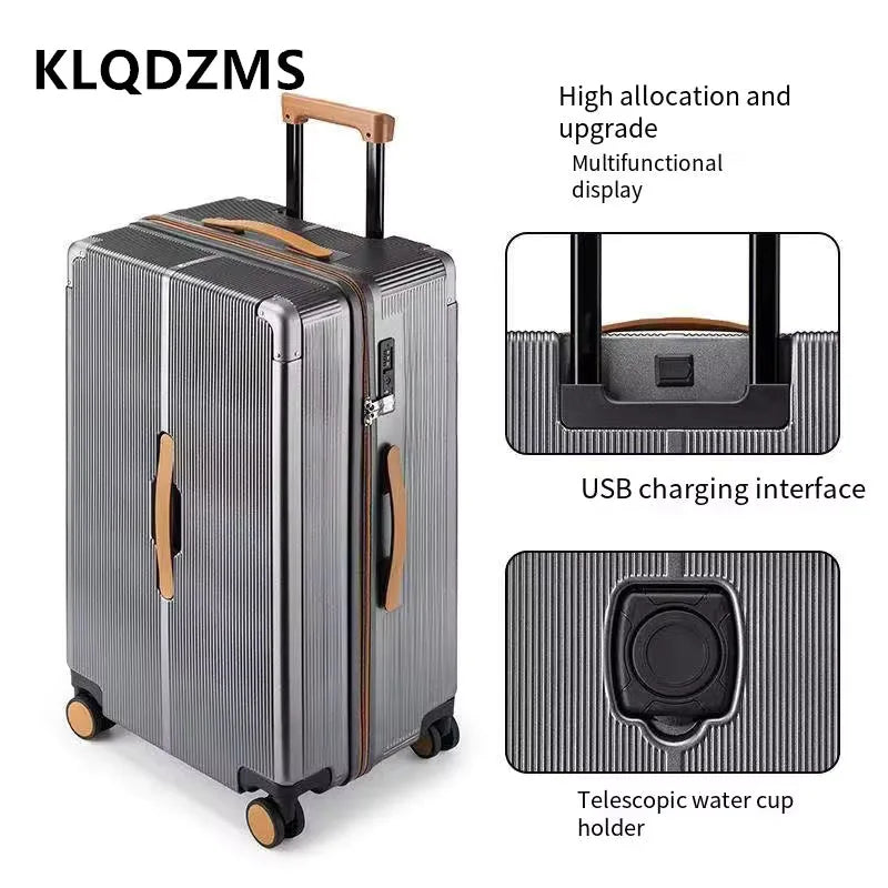 Travel Luggage ABS+PC Boarding Case – Large Capacity Trolley Suitcase with Universal Wheels