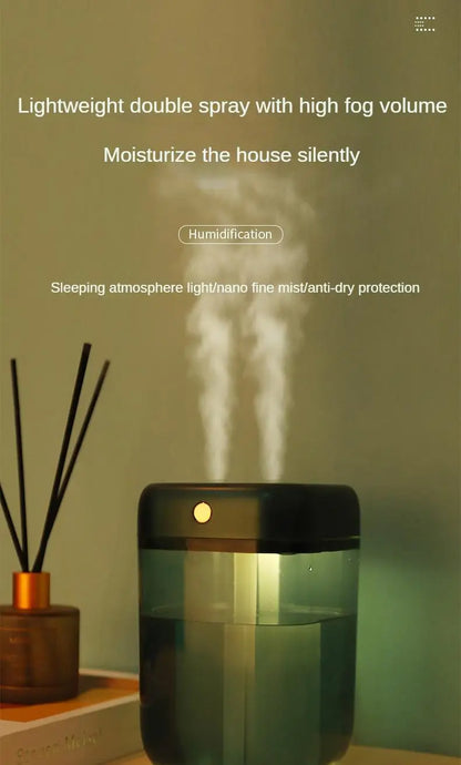 Portable Ultra-Quiet Humidifier with Night Light – USB Charging, Large Capacity