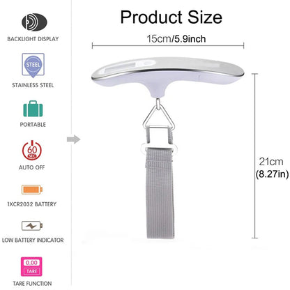 110lb/50kg High Precision Portable Digital Heavy Duty Luggage Weight Scale with Backlight and 4 Unit Conversion