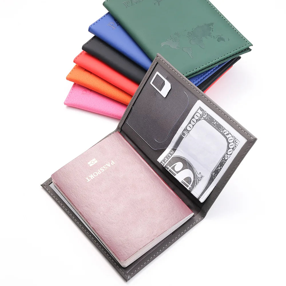 Women Men RFID Vintage Business Passport Covers Holder