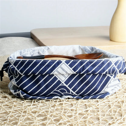 Japanese Style Drawstring Lunch Box Storage Bag – Portable and Fashionable Tote