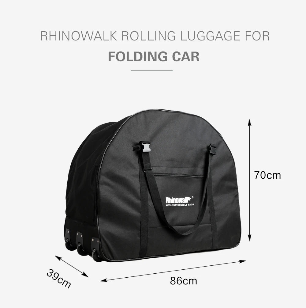 Storage Folding Bike Bag with Pulley – Waterproof Bike Carry Case for Travel