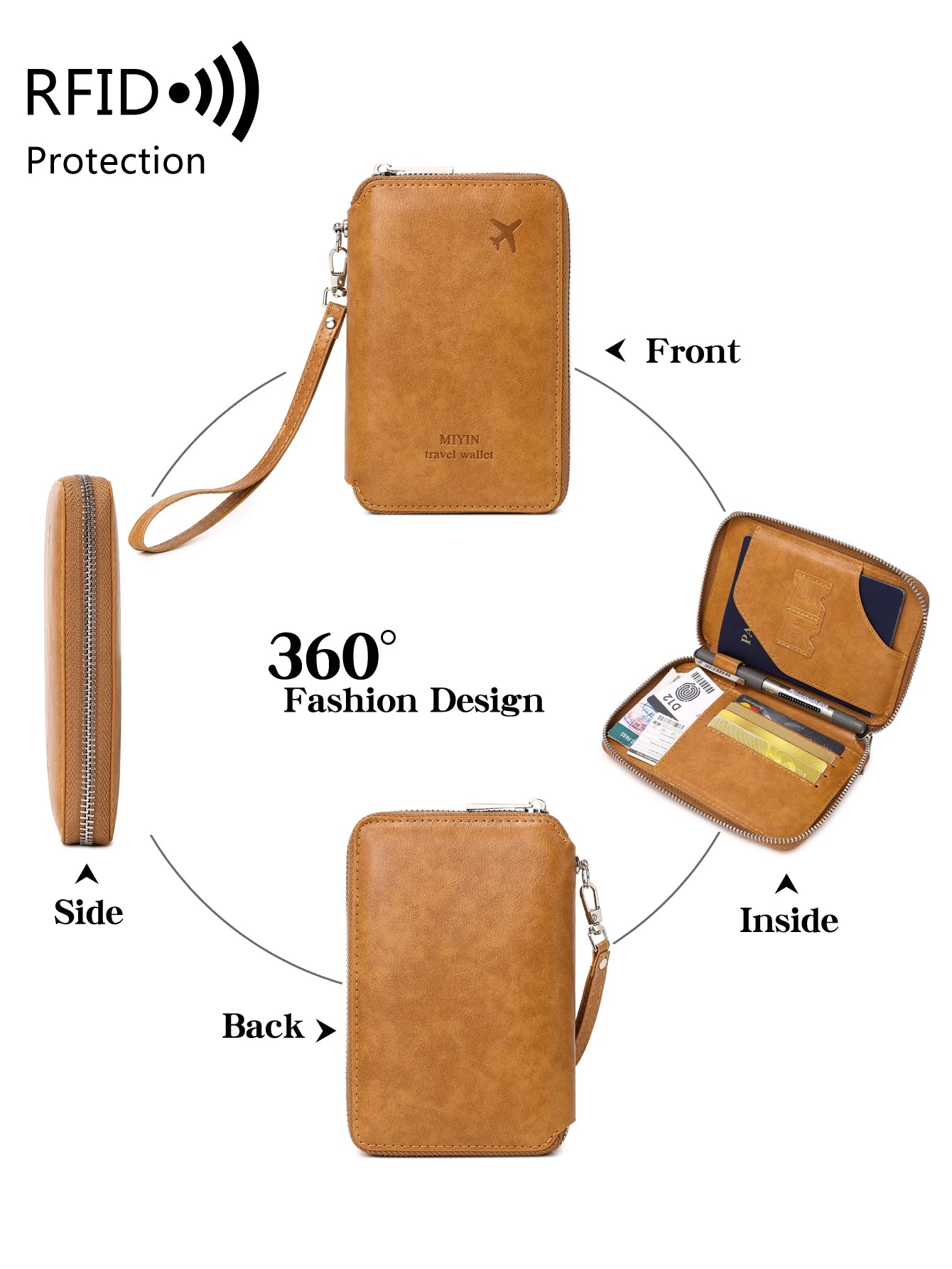 Minimalist and Fashionable RFID Passport Holder - Multifunctional PU Leather Travel Accessory