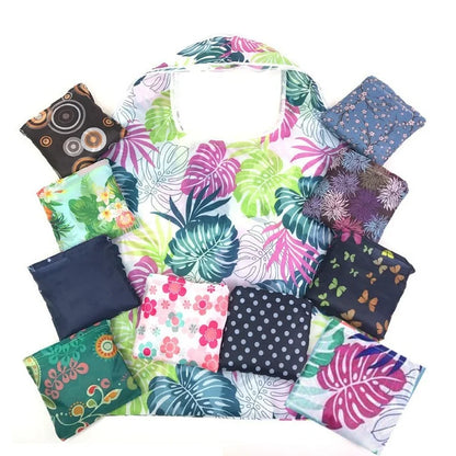 Reusable Foldable Shopping Bags - Large Size Eco-Friendly Totes, Heavy Duty & Washable