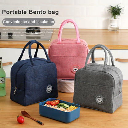 Lunch Bag Handle Insulation Cooler Bag – Portable Thermal Food Storage for Women and Kids