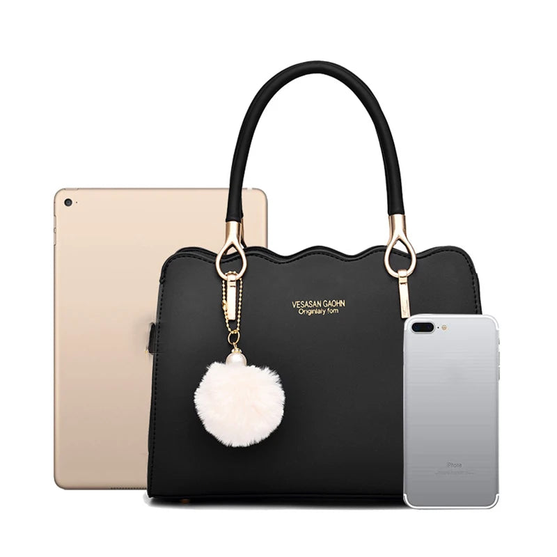 New Fashion Middle-Aged Mom Shoulder Crossbody Bag – Large Capacity Women's Handbag with Pendant