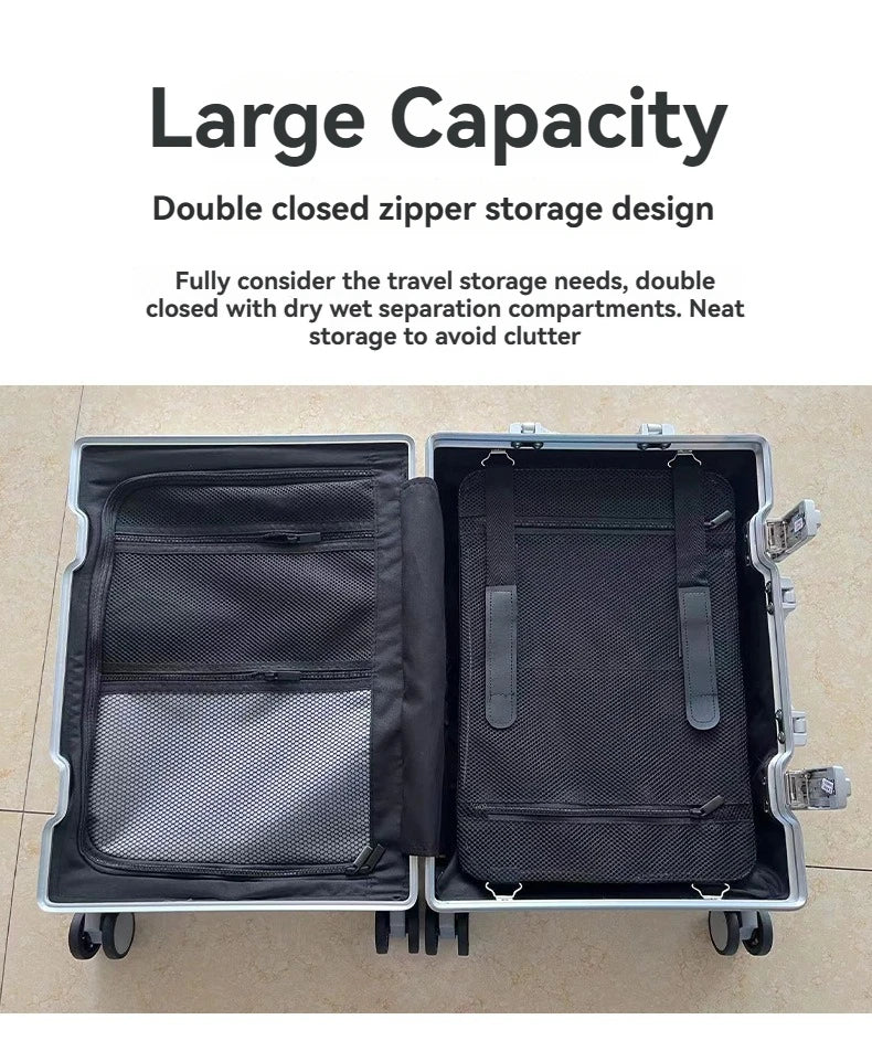 Large Capacity Durable Luggage | Aluminum, Carry-On, Boarding, Travel