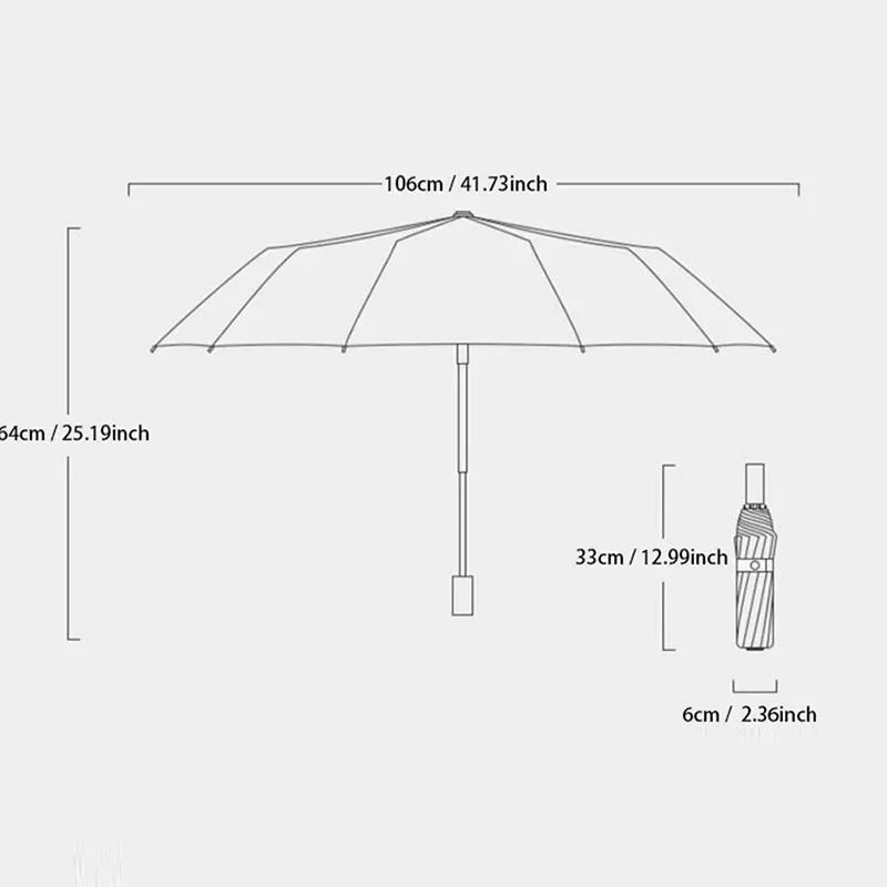 Reinforced 24-Bone Umbrella - Strong and Durable Wind-resistant Umbrella for Women